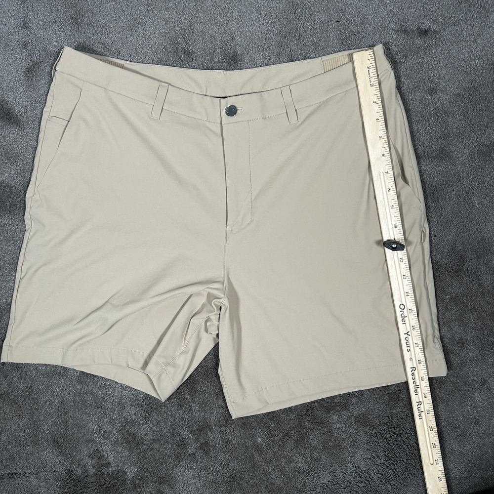 Lululemon Commission Golf Shorts Mens 40 Tan Solid Performance Stretch Khaki - Picture 9 of 11